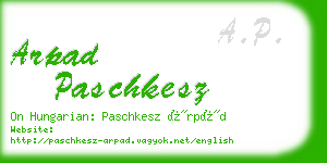 arpad paschkesz business card